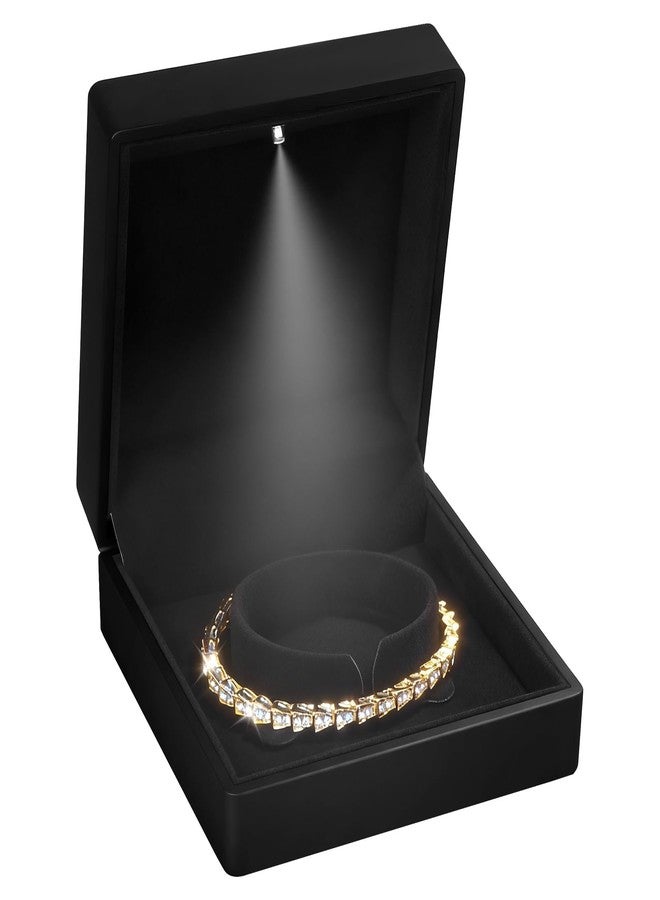 Hatori Luxury Bracelet Box, Velvet Jewelry Bangle Box Storage Case Organizer Holder with LED Light for Wedding, Engagement, Proposal, Birthday and Anniversary - Image 1